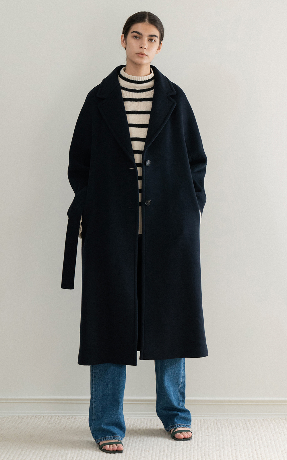 CO CASHMERE TAILORED COAT_NAVY