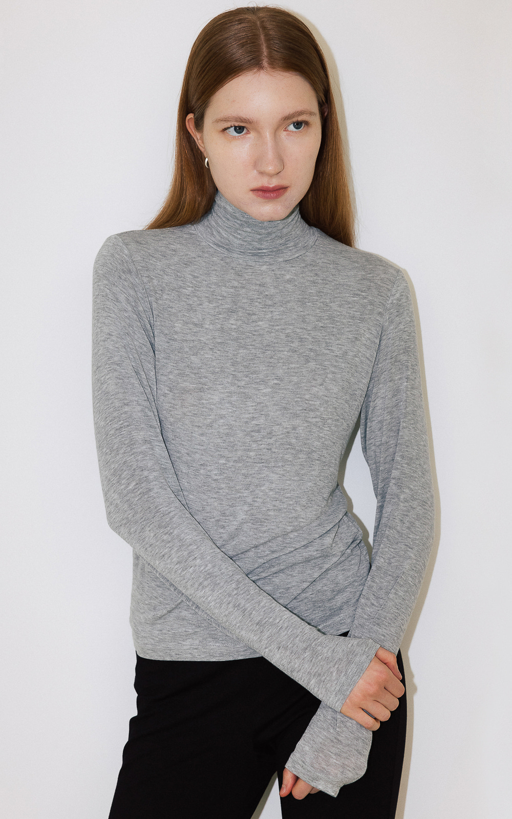 CO CLASSIC TURTLE NECK TOP_GREY