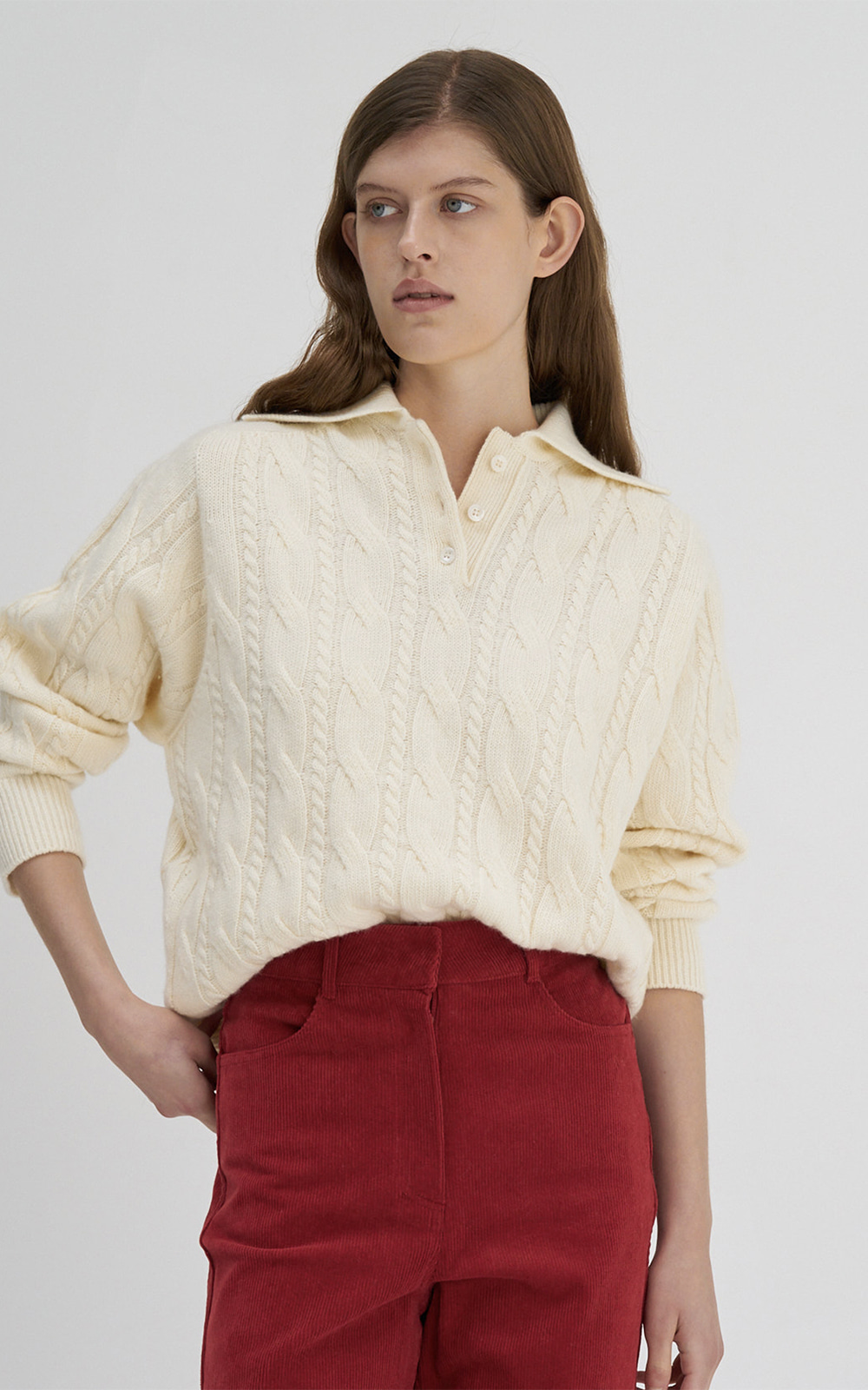 CO CABLE COLLAR KNIT_IVORY