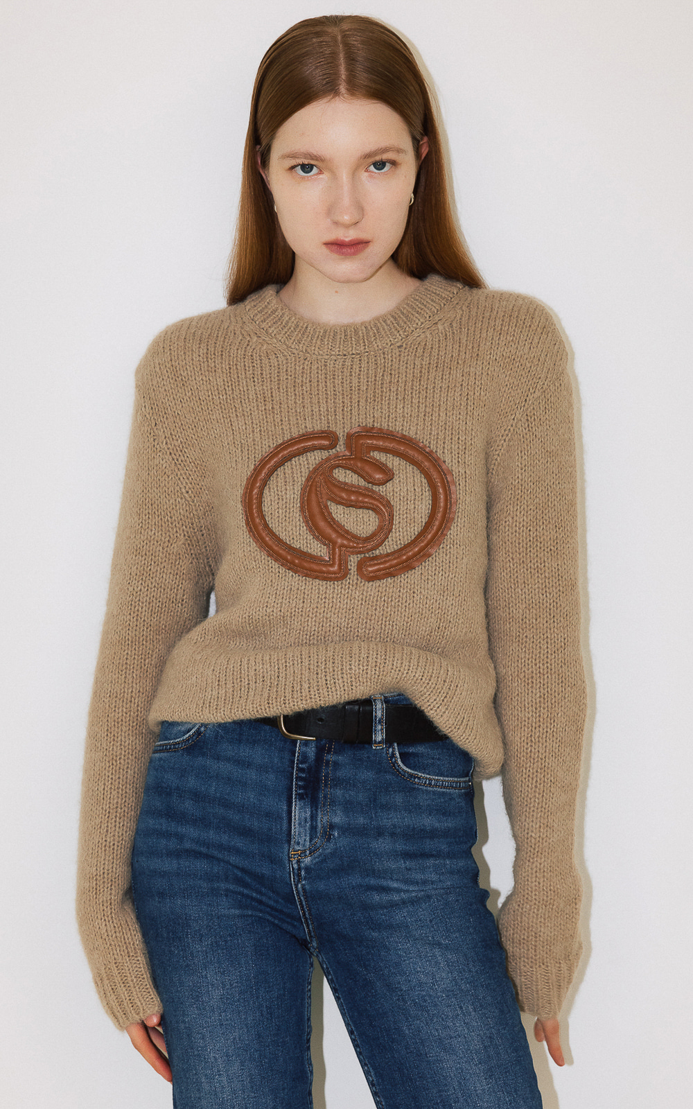 CO LOGO PATCHWORK PULLOVER_BROWN