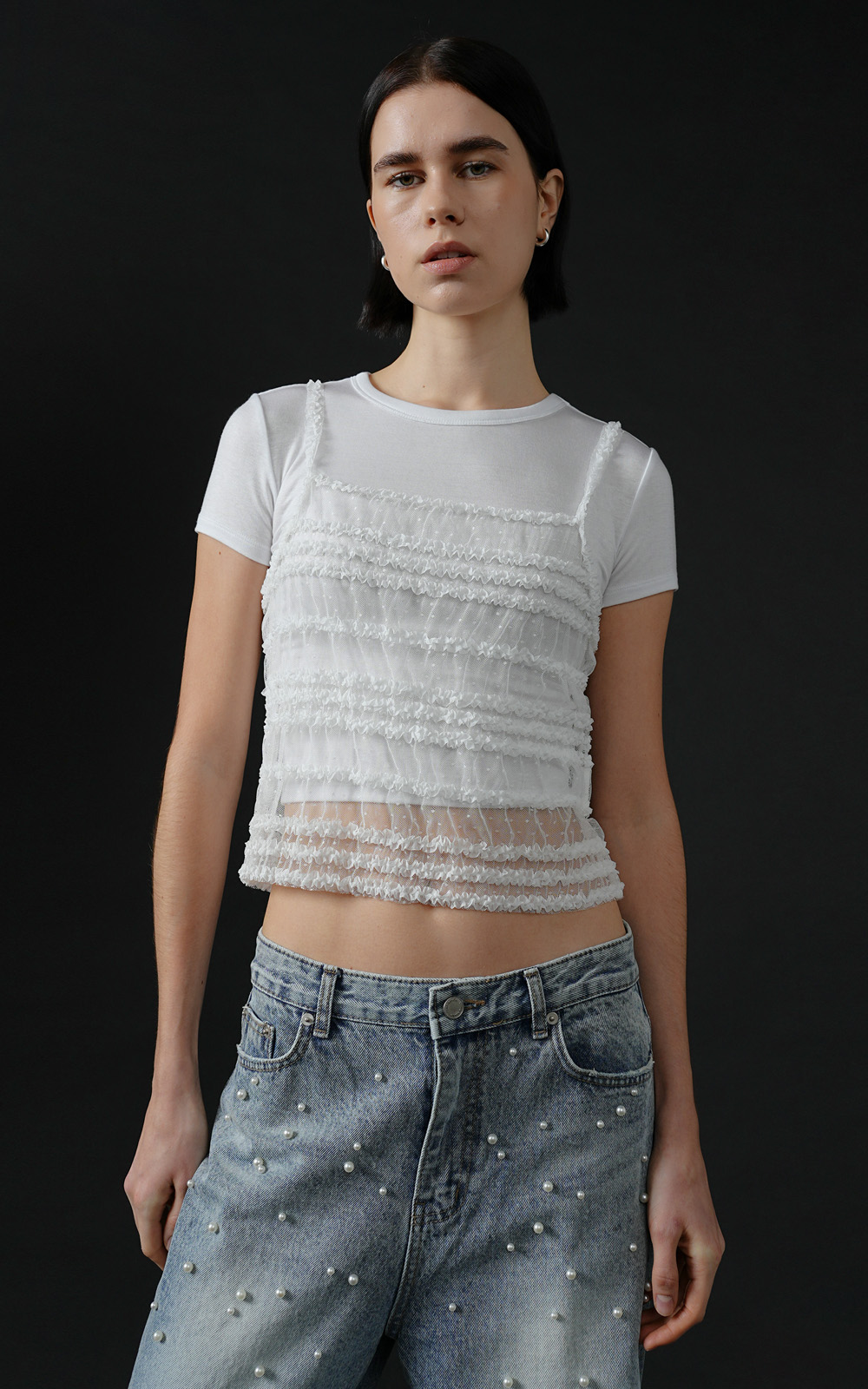 CO CROP LACE SLEEVELESS TOP_WHITE